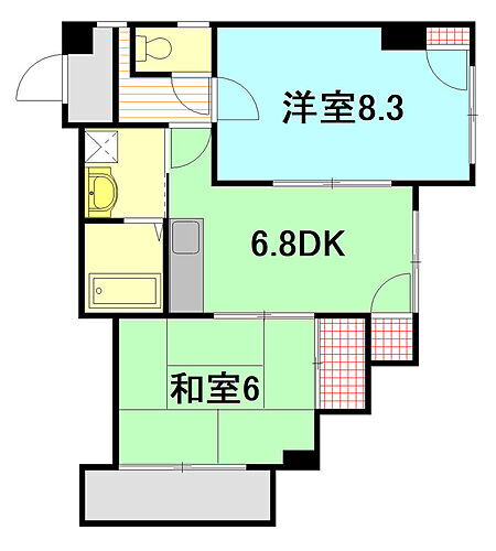 セゾンＡ 4階 2DK 賃貸物件詳細