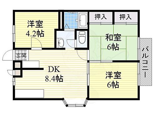 大阪府富田林市小金台2丁目6番5号 川西駅 3DK アパート 賃貸物件詳細