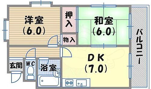 シャトーファイブ大箇 3階 2DK 賃貸物件詳細