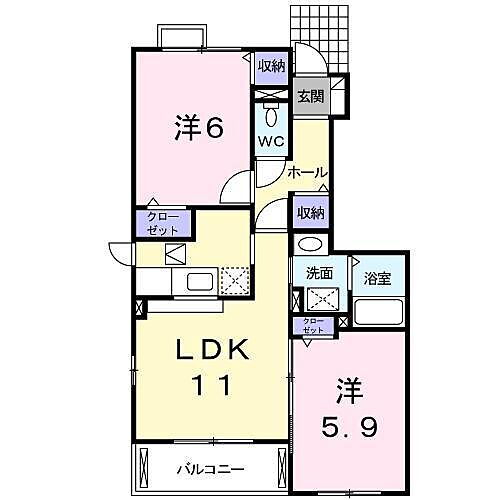 パレ・ドール 1階 2LDK 賃貸物件詳細