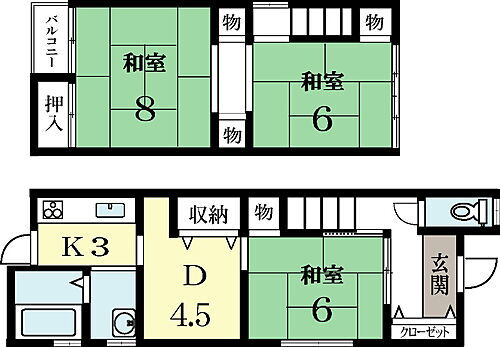 寺田尺後貸家 3DK 賃貸物件詳細