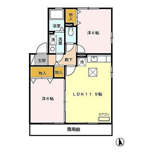 セジュール新町　Ｂ 2階 2LDK 賃貸物件詳細