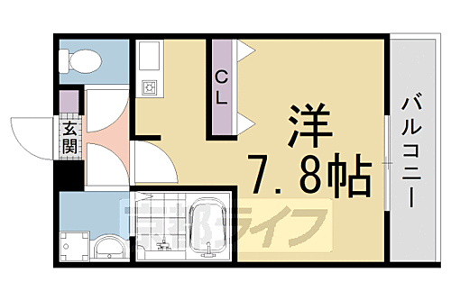 グランレム西院 3階 ワンルーム 賃貸物件詳細
