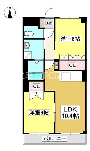 ベル　ウッドＩ 3階 2LDK 賃貸物件詳細