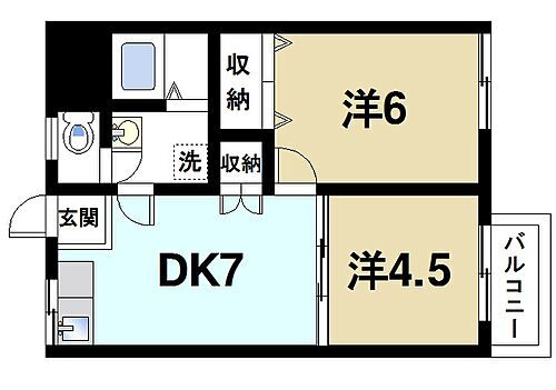 奈良県大和郡山市北郡山町 郡山駅 2DK アパート 賃貸物件詳細