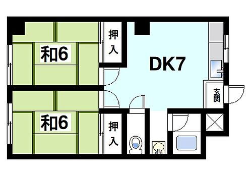 奈良県奈良市北京終町 京終駅 2DK マンション 賃貸物件詳細