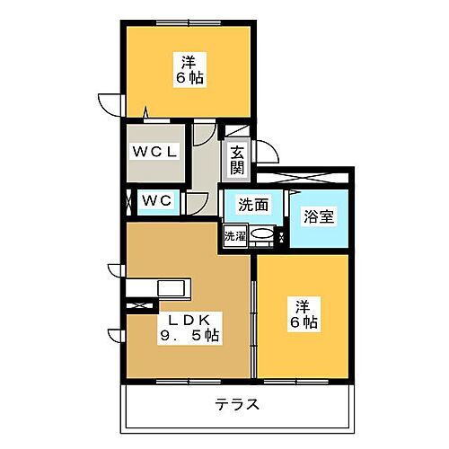 エクレール　Ａ棟 2階 2DK 賃貸物件詳細