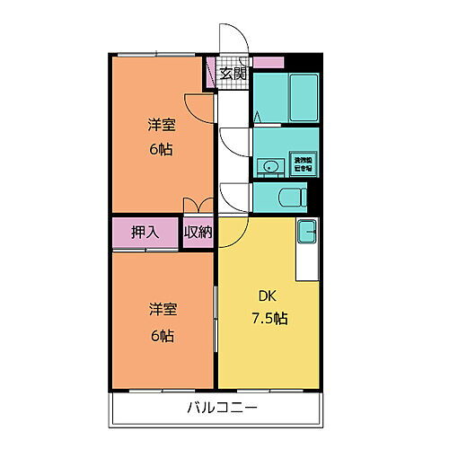 ハピネス２１ 1階 2DK 賃貸物件詳細