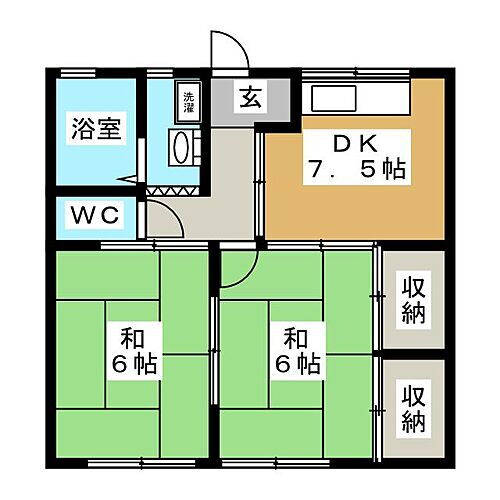 コーポ山野 1階 2DK 賃貸物件詳細