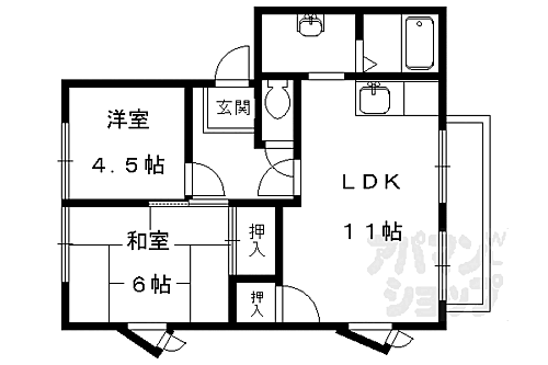 京都府京都市北区上賀茂岡本口町 北山駅 2LDK アパート 賃貸物件詳細