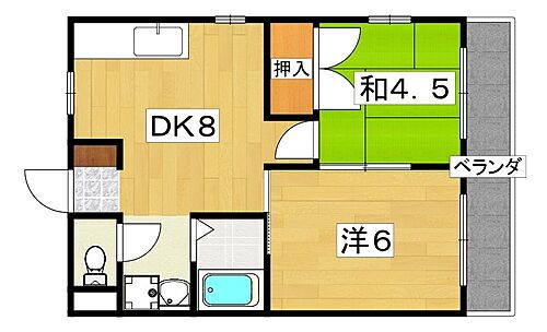 スカイコーポ都丘 3階 2DK 賃貸物件詳細