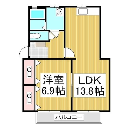 ディアスこまつ 2階 1LDK 賃貸物件詳細