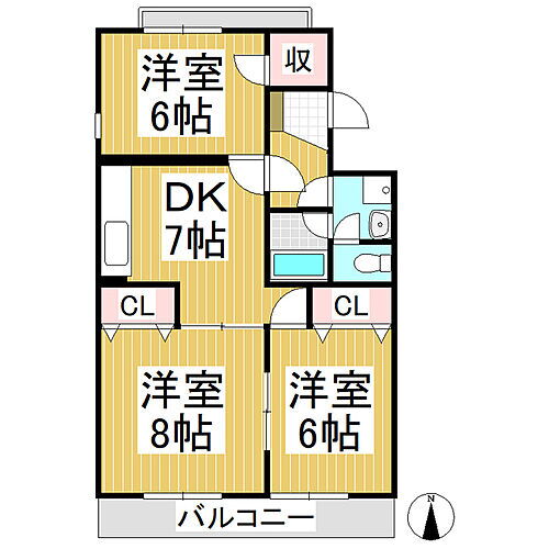 田島ハイツ 2階 3DK 賃貸物件詳細