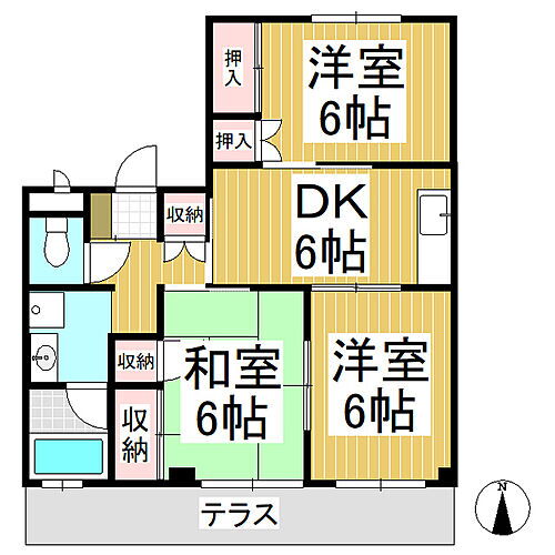 長野県長野市吉田5丁目 北長野駅 3DK アパート 賃貸物件詳細