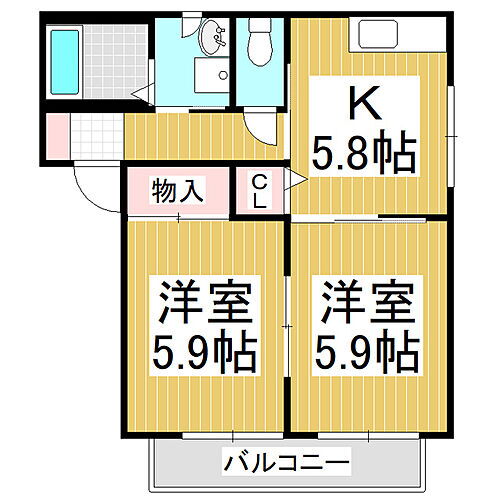 シャーメゾンすみかぜ　Ａ棟 2階 2K 賃貸物件詳細