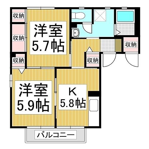 長野県長野市大字富竹 朝陽駅 2K アパート 賃貸物件詳細