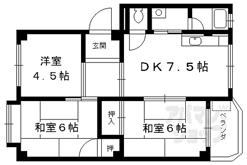 京都府向日市物集女町五ノ坪 洛西口駅 3DK マンション 賃貸物件詳細