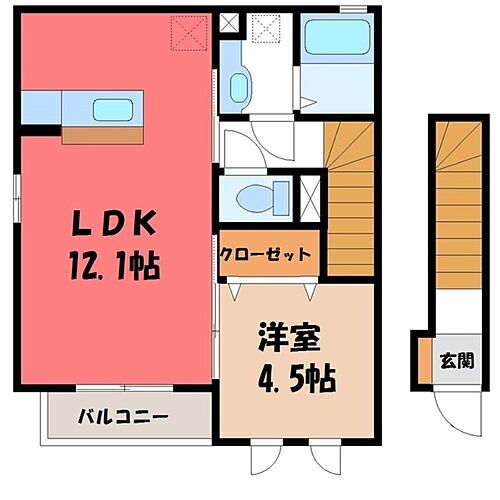 栃木県宇都宮市峰2丁目 宇都宮駅 1LDK アパート 賃貸物件詳細