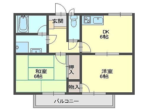 サープラスＩＩＴＳＵＴＳＵＭＩ 1階 2DK 賃貸物件詳細