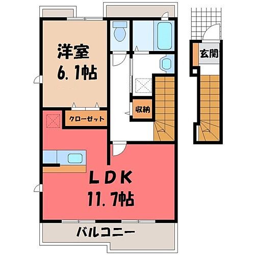 栃木県真岡市熊倉町 真岡駅 1LDK アパート 賃貸物件詳細