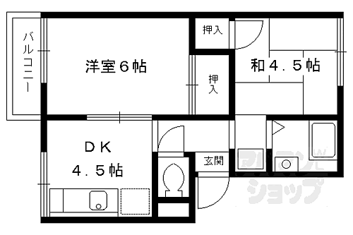 プレジール桂 1階 2DK 賃貸物件詳細