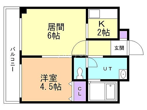 カルフール麻生 4階 1DK 賃貸物件詳細