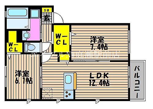 スイート庭瀬　Ａ 2階 2LDK 賃貸物件詳細