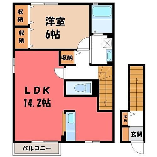 栃木県小山市城東7丁目 小山駅 1LDK アパート 賃貸物件詳細