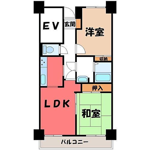 栃木県小山市城山町2丁目 小山駅 2LDK マンション 賃貸物件詳細