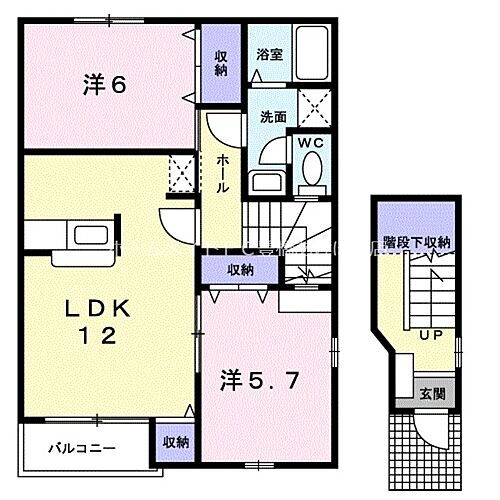 カームリーヒル 2階 2LDK 賃貸物件詳細