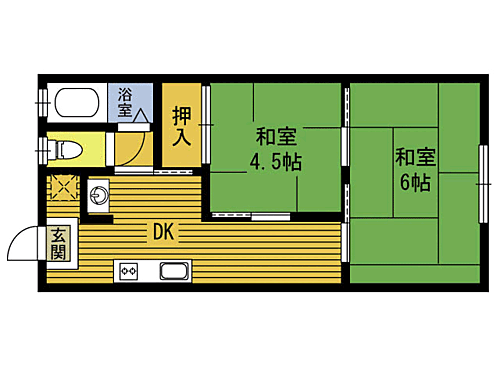 安藤コーポ６号棟 1階 2K 賃貸物件詳細