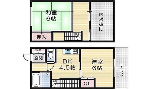 大阪府茨木市玉水町 南茨木駅 2DK アパート 賃貸物件詳細