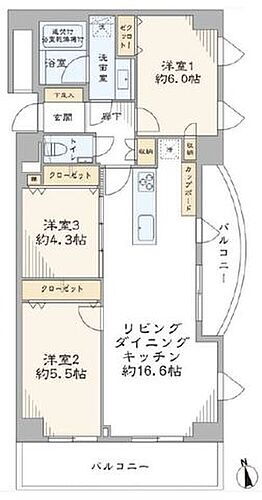 ユニーブル恵比寿 5階 3LDK 賃貸物件詳細