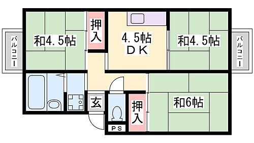 兵庫県姫路市辻井5丁目 播磨高岡駅 3DK アパート 賃貸物件詳細