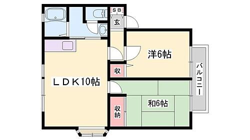 サンフォーレストＢ 1階 2LDK 賃貸物件詳細