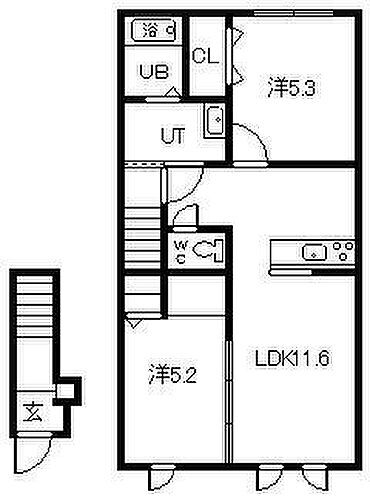 北海道滝川市大町１丁目 滝川駅 2LDK アパート 賃貸物件詳細