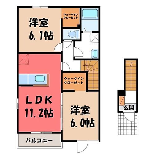 栃木県下都賀郡壬生町本丸1丁目 壬生駅 2LDK アパート 賃貸物件詳細