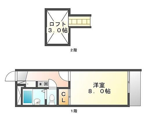 広島県福山市木之庄町1丁目 福山駅 1K アパート 賃貸物件詳細