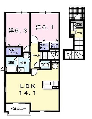 兵庫県相生市緑ケ丘2丁目 相生駅 2LDK アパート 賃貸物件詳細