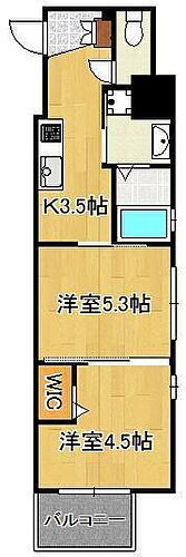 福岡県北九州市小倉北区下到津2丁目 南小倉駅 2K マンション 賃貸物件詳細