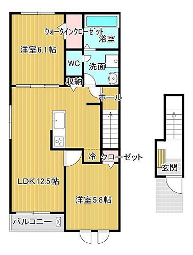 福岡県うきは市吉井町660番地1 筑後吉井駅 2LDK アパート 賃貸物件詳細