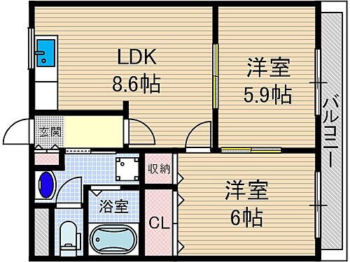 大阪府高槻市宮田町2丁目 摂津富田駅 2LDK マンション 賃貸物件詳細