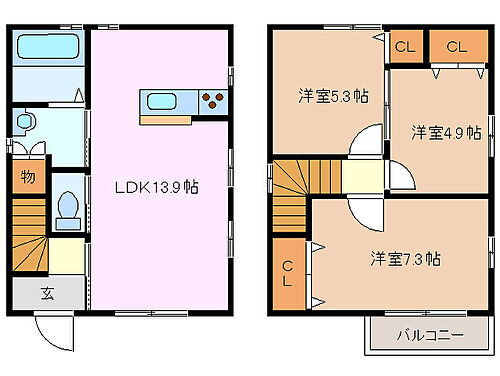 リースホーム南福崎　Ａ棟 3LDK 賃貸物件詳細