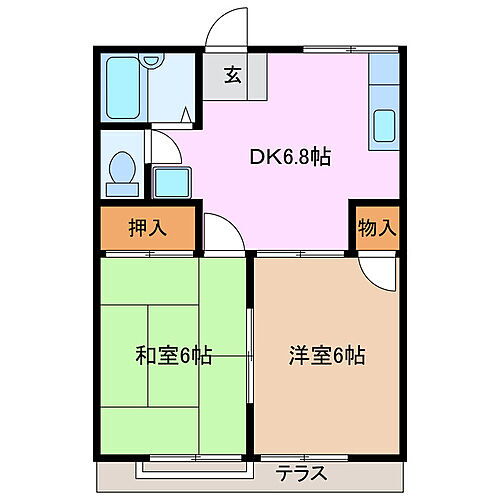 三重県桑名市筒尾2丁目 下深谷駅 2DK アパート 賃貸物件詳細