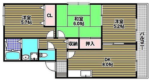 ハイツ岡田 2階 3LDK 賃貸物件詳細