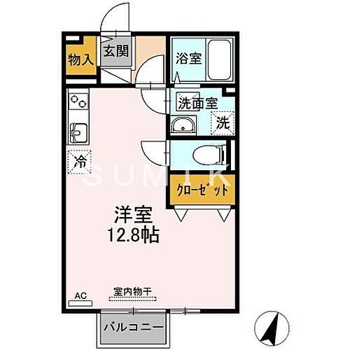 サニーハウス・横井　Ｂ棟 2階 ワンルーム 賃貸物件詳細