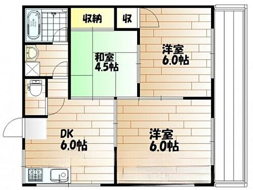 岡山県岡山市北区白石東新町 北長瀬駅 3DK アパート 賃貸物件詳細