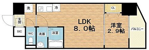 プライムアーバン南森町 8階 1LDK 賃貸物件詳細