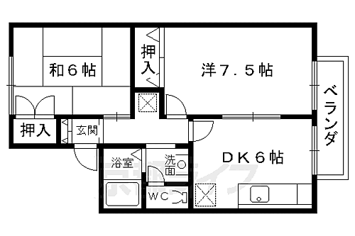 雅 2階 2DK 賃貸物件詳細