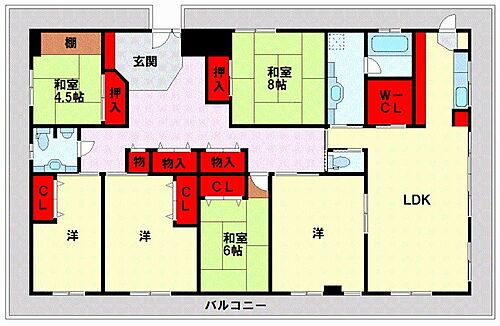 福岡県北九州市八幡西区割子川1丁目 今池駅 6LDK マンション 賃貸物件詳細